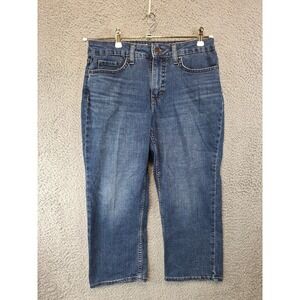 Lee Capri Jeans Womens 8 (Fits 30x21) Blue Denim Regular Fit Mid Rise Streetwear